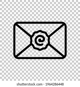 Símbolo de correo electrónico, letra abierta, icono simple. Símbolo lineal modificable negro sobre fondo transparente