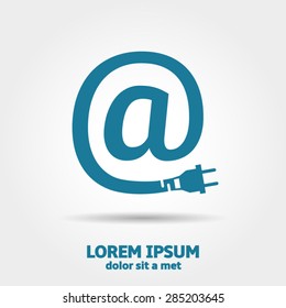 E-mail symbol with plug