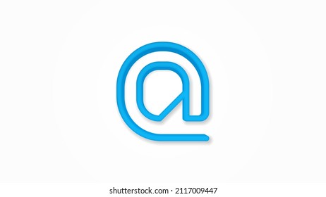 email symbol realistic icon. 3d vector illustration. Isolated line color pictogram. Transparent shadows