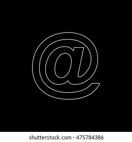 Email symbol  - white vector icon