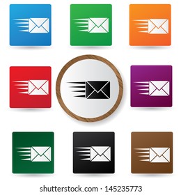 Email symbol,Colorful buttons,vector