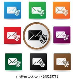 Email symbol,Colorful buttons,vector