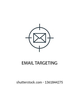 Email Targeting Concept Line Icon. Simple Element Illustration. Email Targeting Concept Outline Symbol Design. Can Be Used For Web And Mobile UI/UX