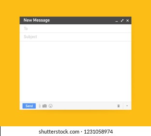 Email template. Blank e-mail browser window. Mail message web page vector frame. Vector stock illustration.