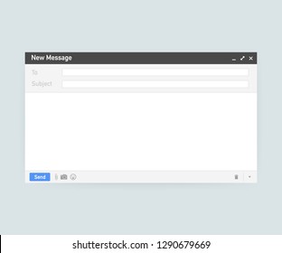 Email template. Blank e-mail browser window. Mail message web page vector frame. Vector stock illustration.