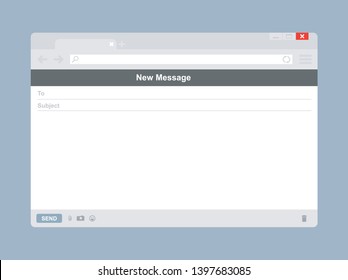 Email template or blank e-mail browser window vector icon