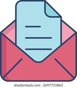 email text linear color icon design