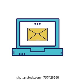 e-mail text message inside laptop technology