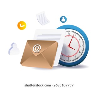 email and time management illustration concept