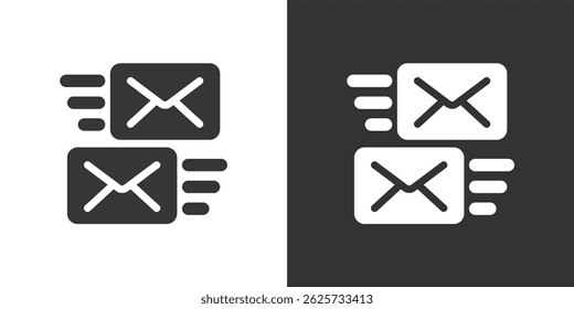 Email traffic icon. Solid glyph series icon