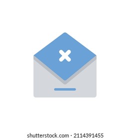 Email transaction error. Failed message sending. Vector icon design. cancel mail.