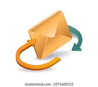 Email transaction process concept illustration