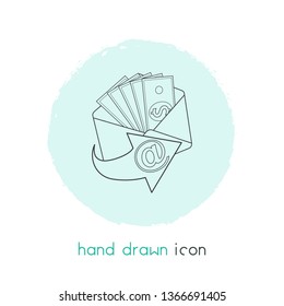 Email transfer icon line element. Vector illustration of email transfer icon line isolated on clean background for your web mobile app logo design.