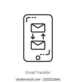 email transfer icon. Outline style icon design isolated on white background