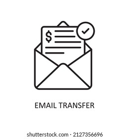 Email Transfer Vector Outline Icon Design illustration. Fintech Symbol on White background EPS 10 File
