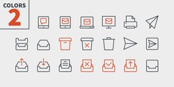 Email UI Pixel Perfect Well-crafted Vector Thin Line Icons 48x48 Ready for 24x24 Grid for Web Graphics and Apps with Editable Stroke. Simple Minimal Pictogram 