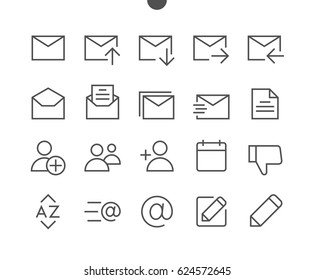 Email UI Pixel Perfect Well-crafted Vector Thin Line Icons 48x48 Ready for 24x24 Grid for Web Graphics and Apps with Editable Stroke. Simple Minimal Pictogram Part 5-5