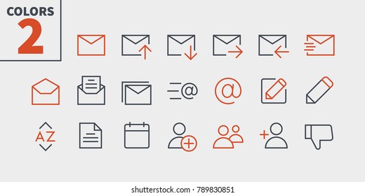 Email UI Pixel Perfect Well-crafted Vector Thin Line Icons 48x48 Ready for 24x24 Grid for Web Graphics and Apps with Editable Stroke. Simple Minimal Pictogram 