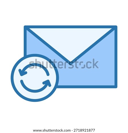 Email update icon showing refresh and sync concepts for communication platforms and digital tools.