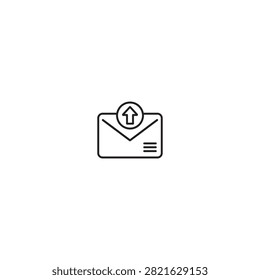 Email upload icon line graphic with communication interface technology isolated transfer application software connection internet webmaster