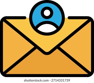 Email User Icon: New Message with Profile