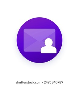 email and user round icon, vector