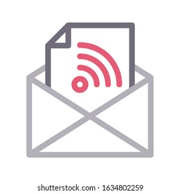 email vector color line icon