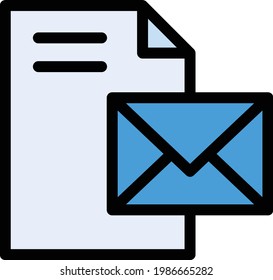 icono de línea de color del vector de correo electrónico