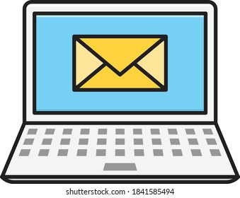 email vector colour line icon 