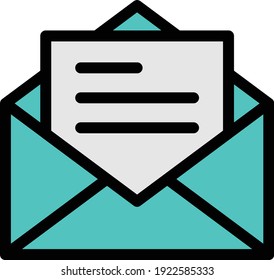 icono de línea de color del vector de correo electrónico