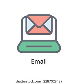 Email  Vector  Fill outline Icons. Simple stock illustration stock