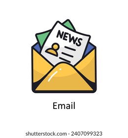 Email vector Filled outline doodle Design illustration. Symbol on White background EPS 10 File 