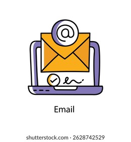 Mit E-Mail-Vektorgrafik ausgefülltes Gliederungsstilsymbol. EPS 10-Datei