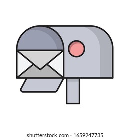 E-Mail-Vektorillustration-Flachfarbsymbol 