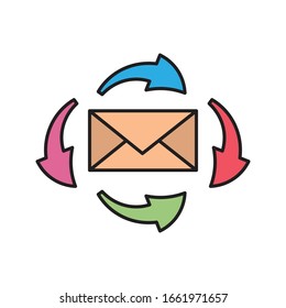 email vector flat color icon 
