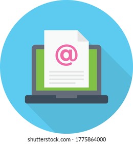 icono de color plano del vector de correo electrónico 