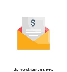 Ilustración plana vectorial por correo electrónico. Icono bancario y financiero