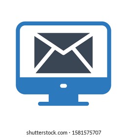 email vector glyph color icon 