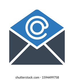 email vector glyph color icon 