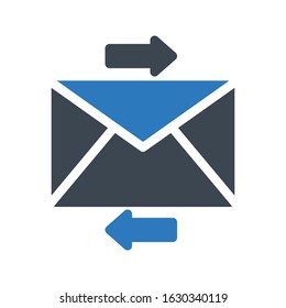 email vector glyph color icon 