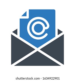 email vector glyph  color icon  