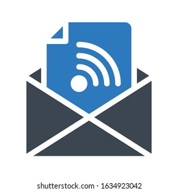 email vector glyph  color icon  