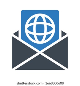 email vector glyph color icon 