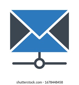 email vector glyph color icon 