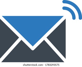 email vector glyph color icon 