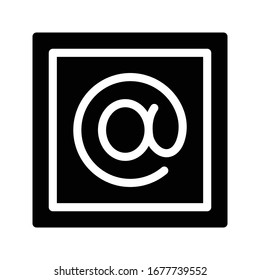 icono plano de glifo vectorial de correo electrónico 