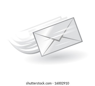 e-mail vector icon in black and white