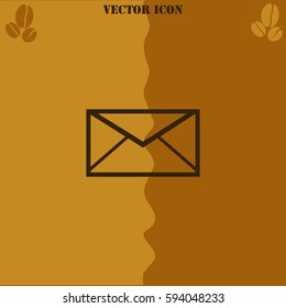 Email vector  icon Coffee symbol background.