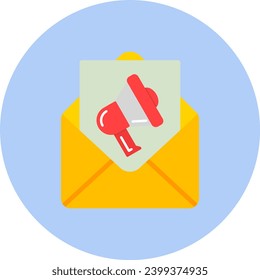 Email Vector Icon Flat Circle Style