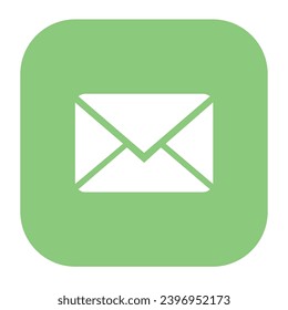 Icono de vector de correo electrónico en botón verde
